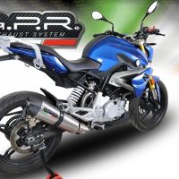 Scarico compatibile con Bmw G 310 R 2022-2024, GP Evo4 Titanium, Scarico completo omologato,fornito con db killer estraibile,catalizzatore e collettore