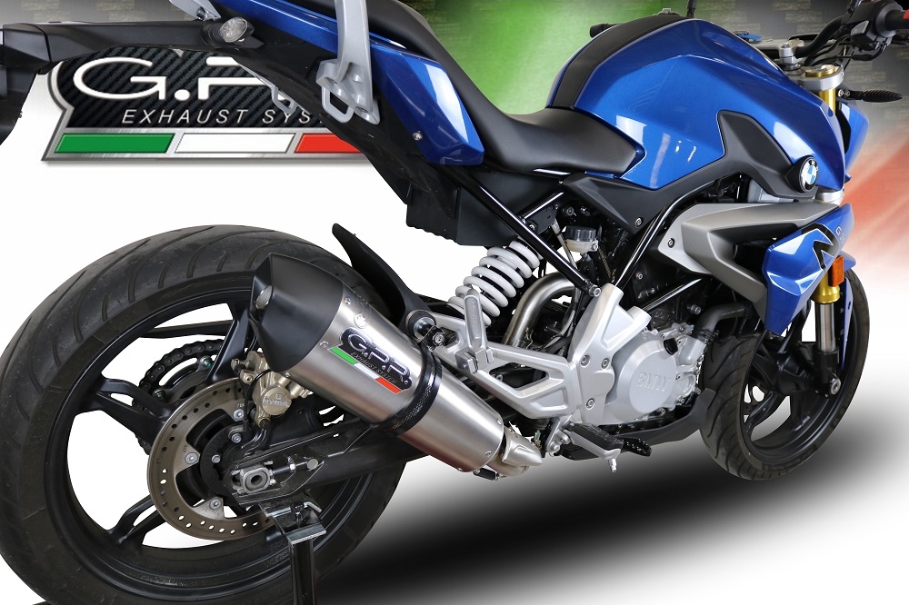 Scarico compatibile con Bmw G 310 R 2022-2024, GP Evo4 Titanium, Scarico completo omologato,fornito con db killer estraibile,catalizzatore e collettore