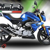 Exhaust system compatible with Bmw G 310 R 2017-2021, M3 Black Titanium, Homologated legal full system exhaust, including removable db killer and catalyst 