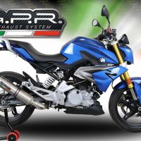 Exhaust system compatible with Bmw G 310 R 2017-2021, M3 Titanium Natural, Homologated legal full system exhaust, including removable db killer and catalyst 