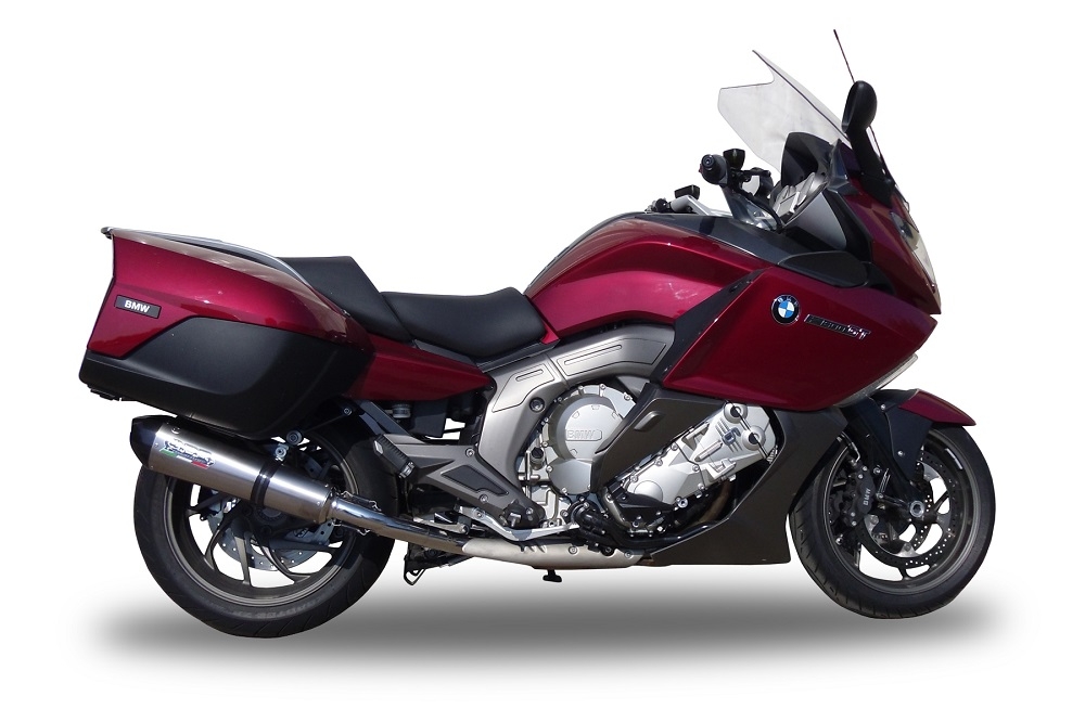 Scarico compatibile con Bmw K 1600 Gt 2017-2021, GP Evo4 Titanium, Coppia di terminali di scarico omologati, forniti con db killer removibili e raccordi specifici