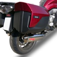 Scarico compatibile con Bmw K 1600 Gt 2010-2016, Trioval, Coppia di terminali di scarico omologati, forniti con db killer removibili e raccordi specifici