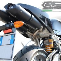 Scarico compatibile con Bmw R 1200 S 2006-2008, Furore Nero, Coppia di terminali di scarico omologati, forniti con db killer removibili e raccordi specifici