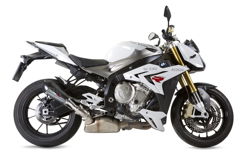 Exhaust compatible with Bmw S 1000 R -M 2014-2016, Gpe Ann. Poppy, Homologated legal slip-on exhaust including removable db killer and link pipe 