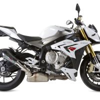 Scarico compatibile con Bmw S 1000 R - M 2014-2016, Gpe Ann. Poppy, Scarico omologato, silenziatore con db killer estraibile e raccordo specifico