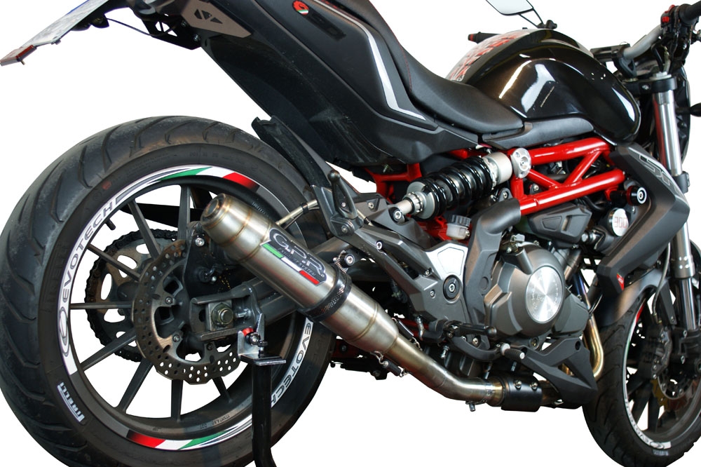 Exhaust system compatible with Benelli Bn 302 S 2015-2016, Deeptone Inox, Homologated legal slip-on exhaust including removable db killer and link pipe 