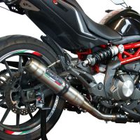 Exhaust system compatible with Benelli Bn 302 S 2015-2016, Deeptone Inox, Homologated legal slip-on exhaust including removable db killer and link pipe 