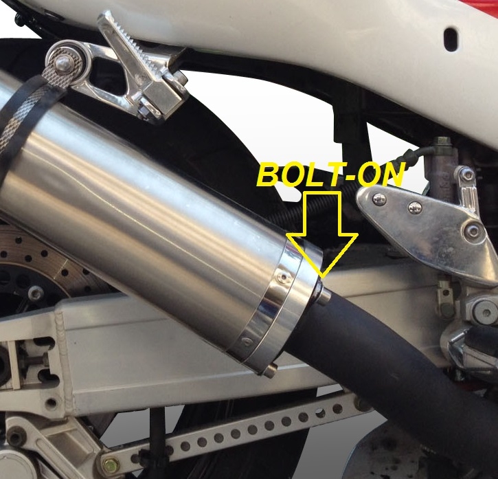 Exhaust compatible with Hyosung Comet 125 GT - R 2003-2014, Inox Tondo, Homologated legal bolt-on silencer including removable db killer 