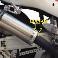 Exhaust compatible with Hyosung Comet 125 GT - R 2003-2014, Inox Tondo, Homologated legal bolt-on silencer including removable db killer 