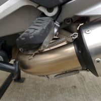 Exhaust system compatible with Moto Guzzi Breva 1100 4V 2005-2010, Furore Nero, Homologated legal slip-on exhaust including removable db killer and link pipe 