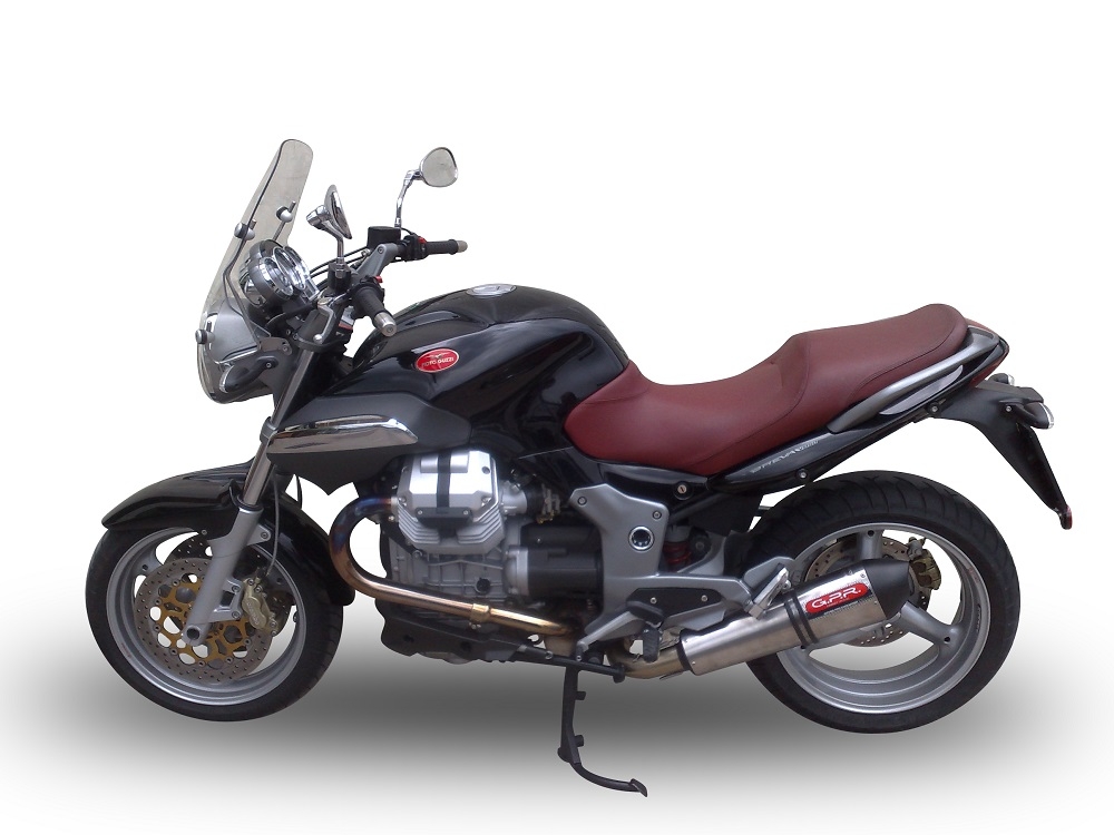 Scarico compatibile con Moto Guzzi Breva 1100 4V 2005-2010, Gpe Ann. titanium, Scarico omologato, silenziatore con db killer estraibile e raccordo specifico