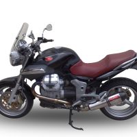 Scarico compatibile con Moto Guzzi Breva 1100 4V 2005-2010, Gpe Ann. titanium, Scarico omologato, silenziatore con db killer estraibile e raccordo specifico