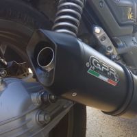 Scarico compatibile con Moto Guzzi Breva 750 2003-2009, Furore Poppy, Coppia di terminali di scarico omologati, forniti con db killer removibili e raccordi specifici