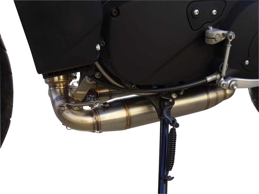 Exhaust system compatible with Buell Xb 12 2008-2011, Deeptone Inox, Dual Homologated legal slip-on exhaust including removable db killers, link pipes and catalysts 
