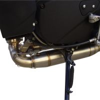 Exhaust system compatible with Buell Xb 12 2008-2011, Deeptone Inox, Dual Homologated legal slip-on exhaust including removable db killers, link pipes and catalysts 