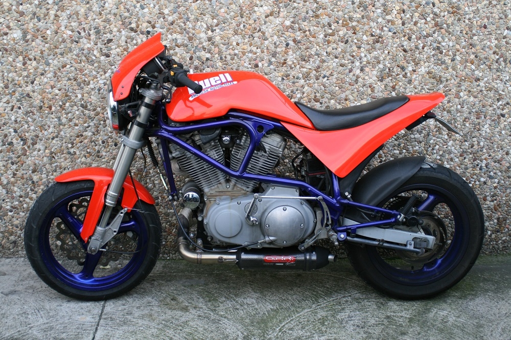 Scarico compatibile con Buell S1 Lightning 1999-2002, Gpe Ann. Poppy, Scarico omologato, silenziatore con db killer estraibile e raccordo specifico