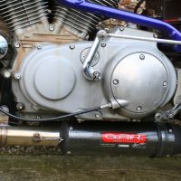 Scarico compatibile con Buell S1 Lightning 1999-2002, Gpe Ann. Poppy, Scarico omologato, silenziatore con db killer estraibile e raccordo specifico