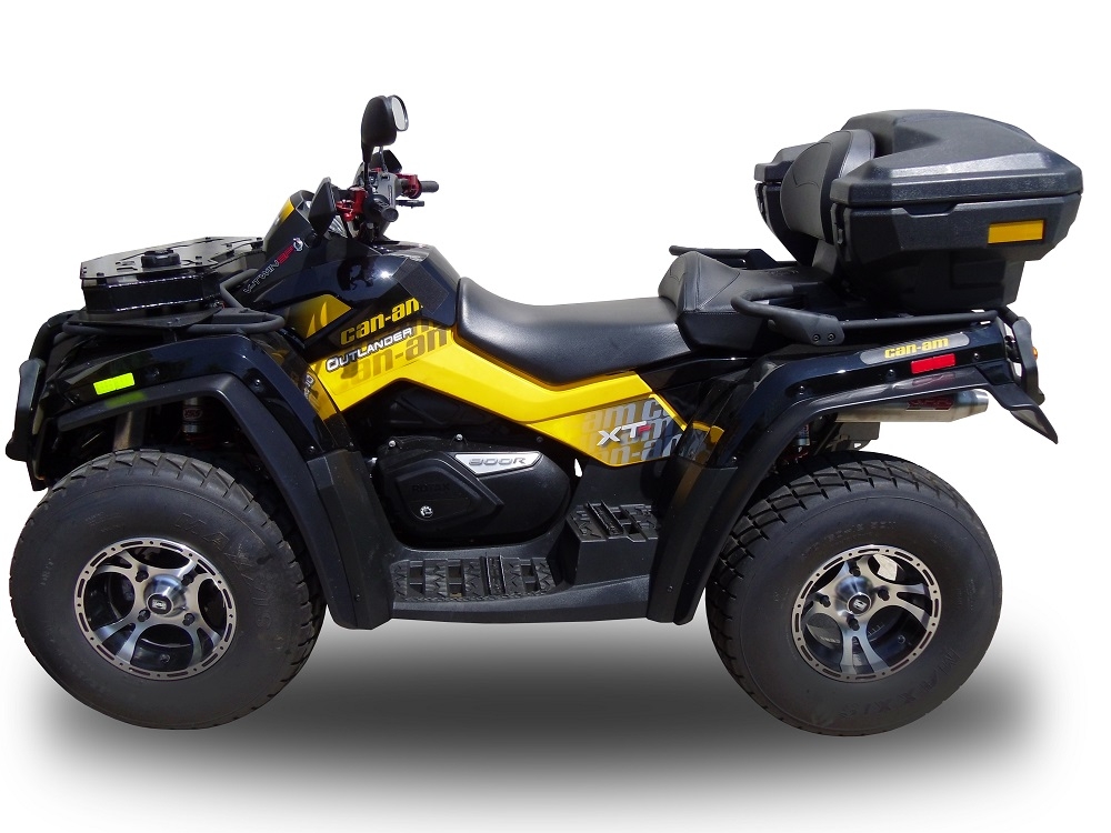 Scarico compatibile con Can Am Outlander 800 R short chassis 2013-2015, Deeptone Atv, Scarico omologato, silenziatore con db killer estraibile e raccordo specifico
