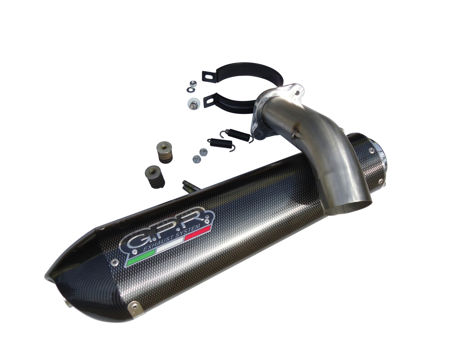 Exhaust compatible with Can Am Spyder 1000 RT 2013-2023, Gpe Ann. Poppy, Homologated legal slip-on exhaust including removable db killer, link pipe and catalyst 