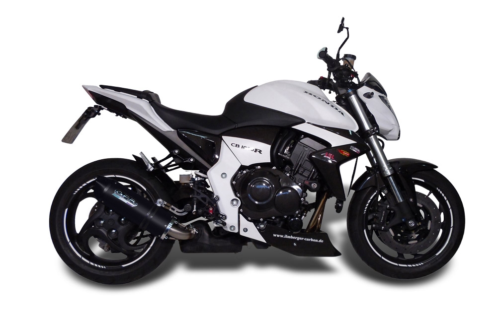 Scarico compatibile con Honda Cb 1000 R 2008-2014, Furore Nero, Scarico omologato, silenziatore con db killer estraibile e raccordo specifico