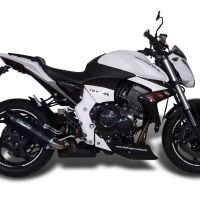 Scarico compatibile con Honda Cb 1000 R 2008-2014, Furore Nero, Scarico omologato, silenziatore con db killer estraibile e raccordo specifico