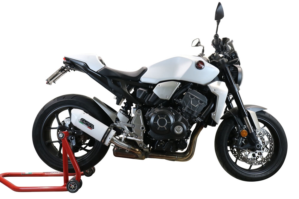 Exhaust compatible with Honda Cb 1000 R 2018-2020, Albus Evo4, Homologated legal slip-on exhaust including removable db killer and link pipe 