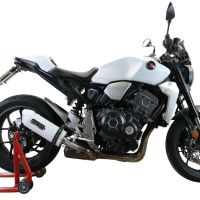 Exhaust compatible with Honda Cb 1000 R 2018-2020, Albus Evo4, Homologated legal slip-on exhaust including removable db killer and link pipe 