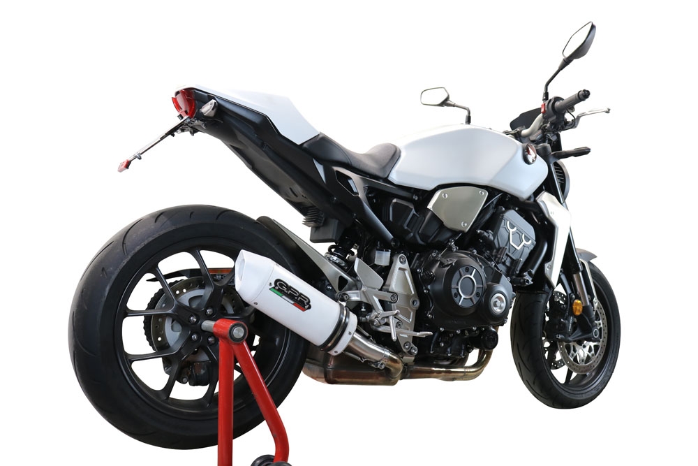 Exhaust compatible with Honda Cb 1000 R 2018-2020, Albus Evo4, Homologated legal slip-on exhaust including removable db killer and link pipe 