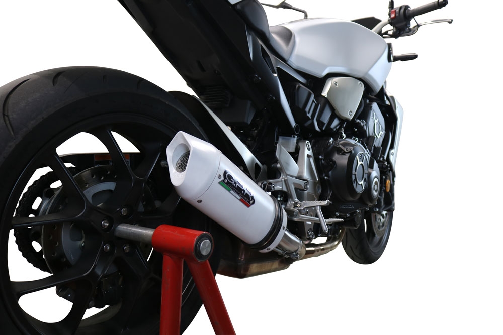 Exhaust compatible with Honda Cb 1000 R 2018-2020, Albus Evo4, Homologated legal slip-on exhaust including removable db killer and link pipe 