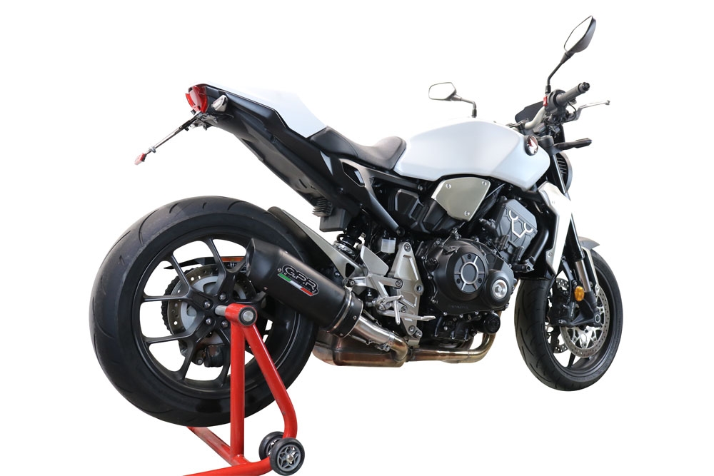 Scarico compatibile con Honda Cb 1000 R 2021-2024, Furore Nero, Terminale di scarico racing, con raccordo, senza omologazione