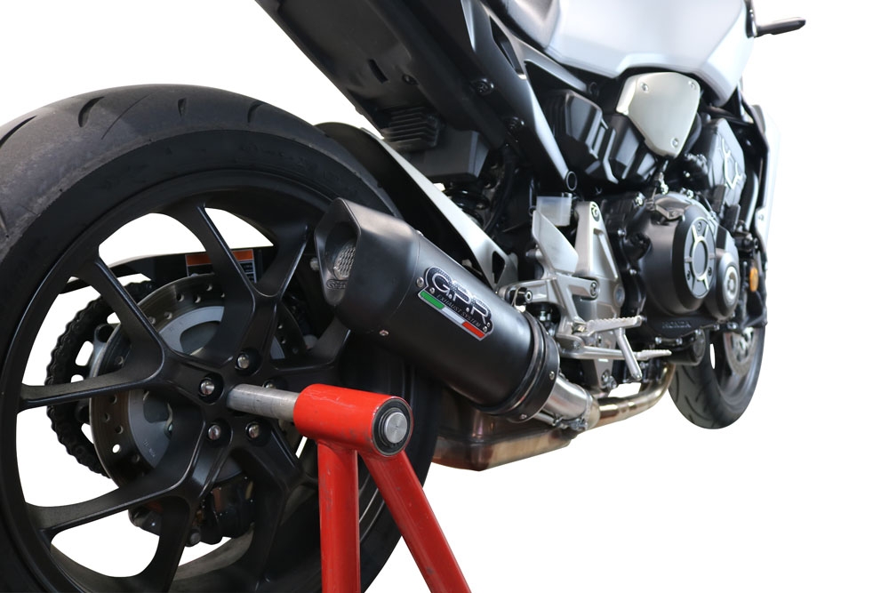 Scarico compatibile con Honda Cb 1000 R 2021-2024, Furore Nero, Terminale di scarico racing, con raccordo, senza omologazione