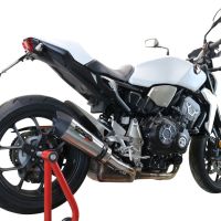 Exhaust system compatible with Honda Cb 1000 R 2018-2020, GP Evo4 Titanium, Homologated legal slip-on exhaust including removable db killer and link pipe 