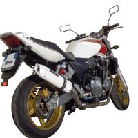 Exhaust system compatible with Honda Cb 1300 2003-2012, Albus Ceramic, Homologated legal slip-on exhaust including removable db killer and link pipe 