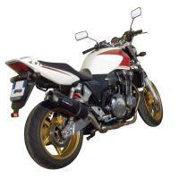 Scarico compatibile con Honda Cb 1300 2003-2012, Furore Nero, Scarico omologato, silenziatore con db killer estraibile e raccordo specifico