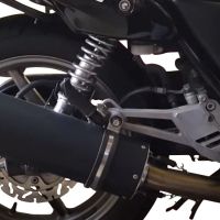 Exhaust system compatible with Honda Cb 500 - S 1993-2005, Furore Nero, Homologated legal slip-on exhaust including removable db killer and link pipe 