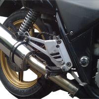 Scarico compatibile con Honda Cb 500 - S 1993-2005, Trioval, Scarico omologato, silenziatore con db killer estraibile e raccordo specifico