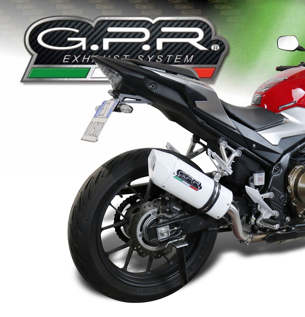 Scarico compatibile con Honda Cb 400 X 2019-2025, Albus Evo4, Scarico omologato, silenziatore con db killer estraibile e raccordo specifico