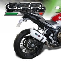 Scarico compatibile con Honda Cb 500 X 2013-2015, Albus Ceramic, Scarico omologato, silenziatore con db killer estraibile e raccordo specifico