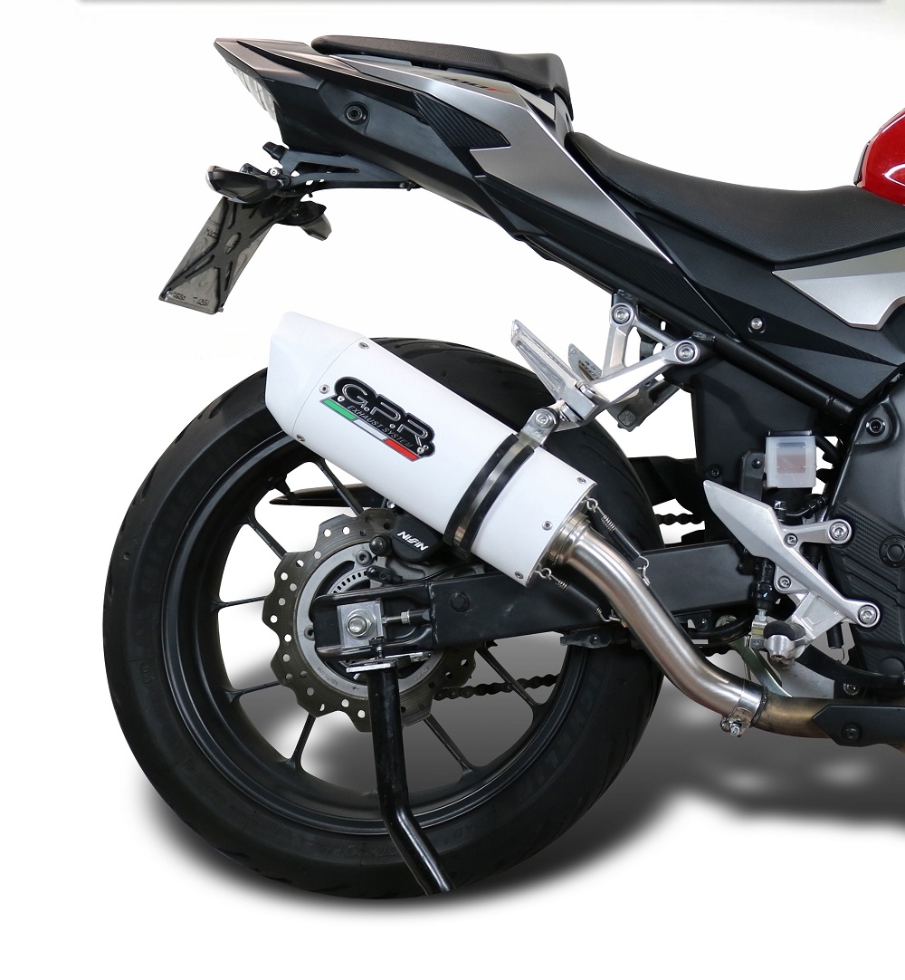 Scarico compatibile con Honda Cb 400 X 2019-2025, Albus Evo4, Scarico omologato, silenziatore con db killer estraibile e raccordo specifico