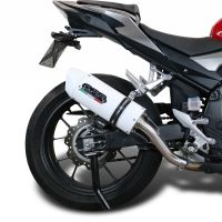 Scarico compatibile con Honda Cb 500 X 2013-2015, Albus Ceramic, Scarico omologato, silenziatore con db killer estraibile e raccordo specifico