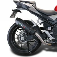 Exhaust system compatible with Honda Cb 500 X 2013-2015, Gpe Ann. Black titanium, Homologated legal slip-on exhaust including removable db killer and link pipe 