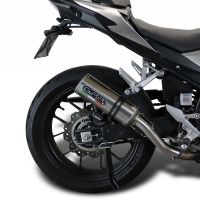 Exhaust system compatible with Honda Cb 500 X 2019-2024, M3 Titanium Natural, Homologated legal slip-on exhaust including removable db killer and link pipe 