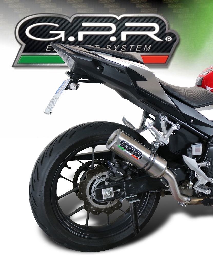 Exhaust compatible with Honda Cb 500 X 2019-2025, M3 Inox , Homologated legal slip-on exhaust including removable db killer and link pipe 