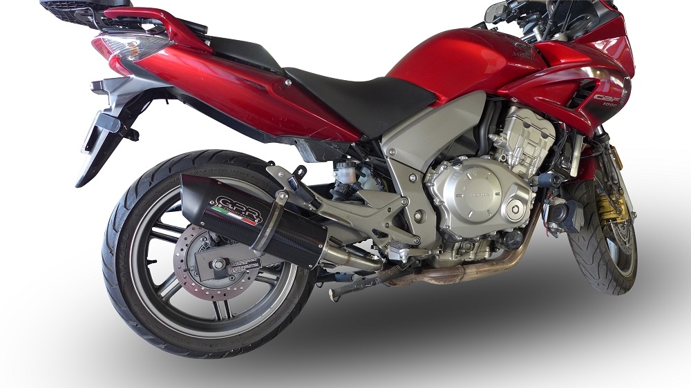 Scarico compatibile con Honda Cbf 1000 - ST 2006-2009, Furore Nero, Coppia di terminali di scarico omologati, forniti con db killer removibili e raccordi specifici