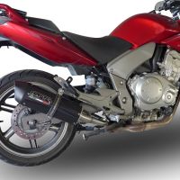 Scarico compatibile con Honda Cbf 1000 - ST 2006-2009, Furore Nero, Coppia di terminali di scarico omologati, forniti con db killer removibili e raccordi specifici