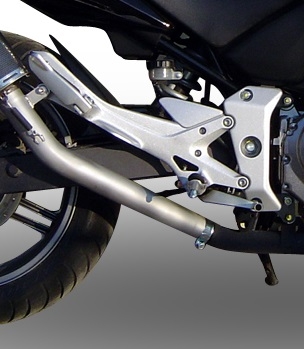 Scarico compatibile con Honda Cbf 500 2004-2007, Furore Nero, Scarico omologato, silenziatore con db killer estraibile e raccordo specifico