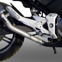 Exhaust system compatible with Honda Cbf 500 2004-2007, Satinox , Homologated legal slip-on exhaust including removable db killer and link pipe 