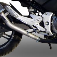 Scarico compatibile con Honda Cbf 500 2004-2007, Satinox , Scarico omologato, silenziatore con db killer estraibile e raccordo specifico