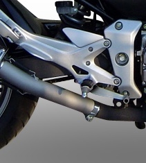 Exhaust system compatible with Honda Cbf 600 - N 2004-2006, Trioval, Homologated legal slip-on exhaust including removable db killer, link pipe and catalyst 