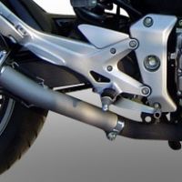 Exhaust system compatible with Honda Cbf 500 2004-2007, Satinox , Homologated legal slip-on exhaust including removable db killer and link pipe 